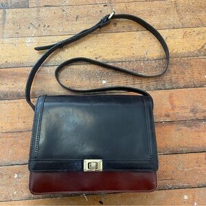 Patricia Nash Handbag Sophiana leather cross body vintage black and brown purse